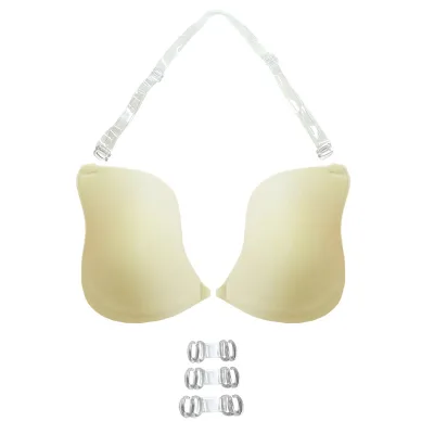 S-Shaped Invisible Traceless Chest Patch Push-Up Strapless Bra Women's Wedding Dress Photo Sexy Seamless Underwear Breathable