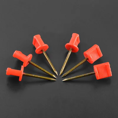 Metal Target Nails for Archery Practice - Durable Manganese Steel Alloy Pins with Rotatable Red Caps for Paper & Foam Targets