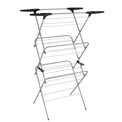 Lightweight 3 Tiers Tulip Clothes Drying Rack Foldable Iron Pipe Laundry Hanger