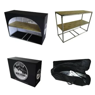 Indoor & Outdoor Use Foldable Portable Eco-Friendly Promotion Display Table with Custom Logo Print for Trade Show Events