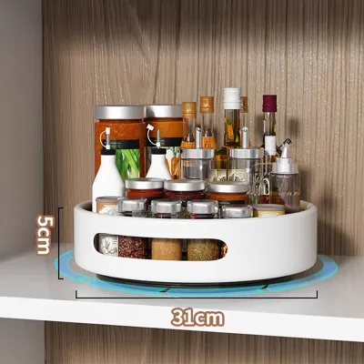 Multifunctional Wall-mounted Spice Rack Rotating Seasoning Rack for Kitchen Countertop Salt Soy Sauce Bottle Storage Bathroom