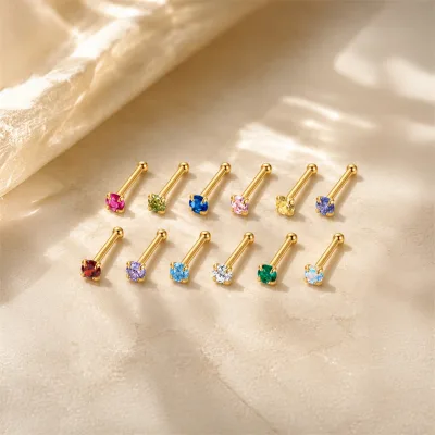 "The Birthstone Collection" 3mm CZ Bone Stud S925 Silver - 13 Color Matrix for Boutique Check-Out Replenishment