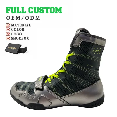 Custom Professional High Quality Sport Shoes Male Breathable High Top Youth Boxing Shoes for Men