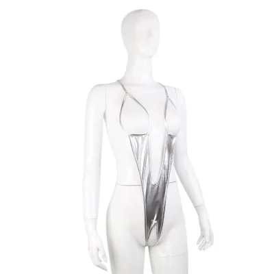 BDSM Colourful Patent Leather Women Three-Point Lingerie Nightclub Costumes Body Harnesses