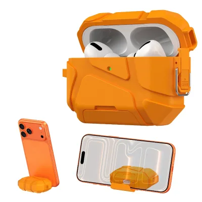 Safety Latch Phone Stand Design Rugged TPU Shockproof Protect Case for Airpods Pro 3