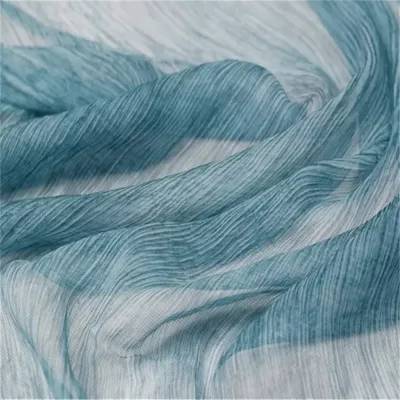 Graceful Breathable Batik Dyed Pure 100% Silk Crinkle Georgette Fabric for Lady Spring Scarves