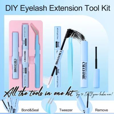 DIY Cluster Lash Kit Dual Head Bond & Remover Waterproof Fast Drying Gentle Long Lasting Eyelash Tools