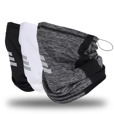 Custom logo Fishing Face Mask Neck Gaiter Plain Black Cloth Adjustable Colling Reusable Tube Bandana