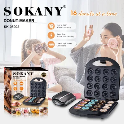 110V 220V 1400w Automatic Non-stick Snacks Desserts Doughnut Maker Electric Mini Round Donut Maker Machine for Breakfast
