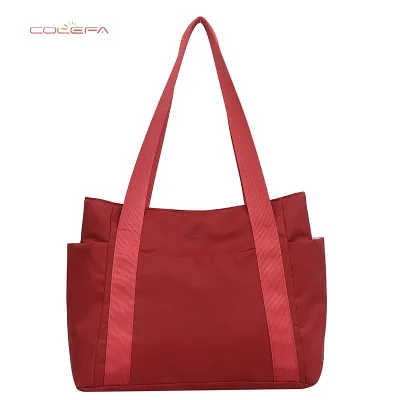Women's Japanese-Style Solid Color Canvas Tote Bag with Zipper Closure Large Capacity Casual Minimalist Mom Shoulder Bag