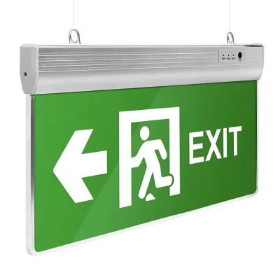 3W 110V 220V Luminous Fire LED Exit Safety Signs Emergency Light School Industrial Public Area Single Face Acrylic Material