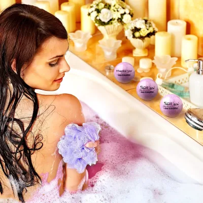 Stock 60g Lavender Rose Scented Bath for Bomb Natural Essential Oil Bath Ball for Home Spa Customizable Cross-Border for Amazon