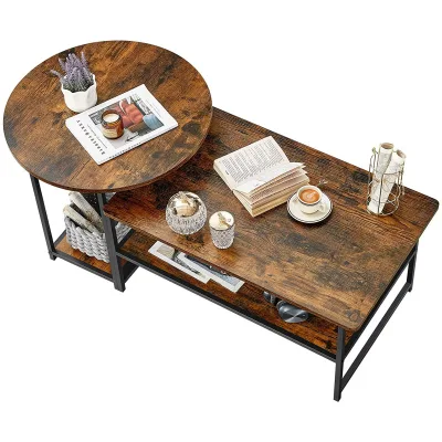 Creative Double Layer Tea Table Detachable Design Home Simple Wooden Tea Table