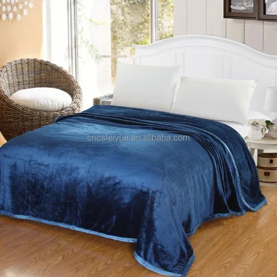 FY Custom Logo Large Size Sherpa Flannel Fleece Blanket Warm Soft Wearable Throw for Winter Home Knitted in Solid Style