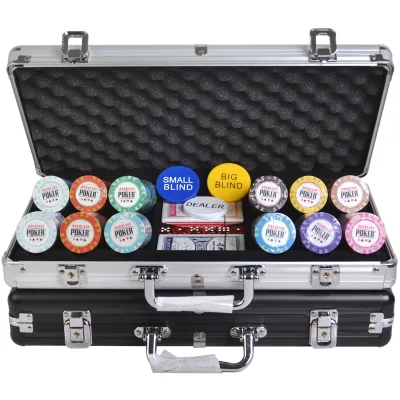 High Quality Professional Casino Poker Chips Set Luxury 300 Chips with 14g Weight Case Professional Standard Poker Chip Set