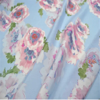 Environmental  9M/M 140CM Digital Printing Silk Cotton Fabric Flowers Elegant for Male Lady Clothes Shirts Dress