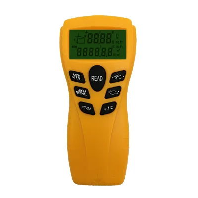 EOUTIL LCD Display Stud Finder Measure Tool Laser Range Finder 0.60M-15M Meter/Foot UL200 1 Year Warranty Plastic