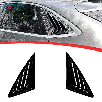 Glossy Black Carbon Fiber Look Side Vent Window Louver Shutter Covers Rear Window Louvers Scoop for Audi Q3 F3 Sportback 2019+
