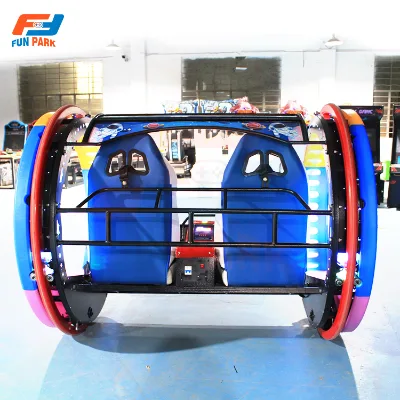 Double Players 360 Rolling Car Spinning Electric Swing Happy Car Outdoor Carnival Amusement Equipment with Interactive Music