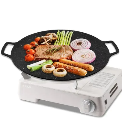 Circle Aluminum Grill Pan Two Ears Nonstick Griddle Crepe Pan