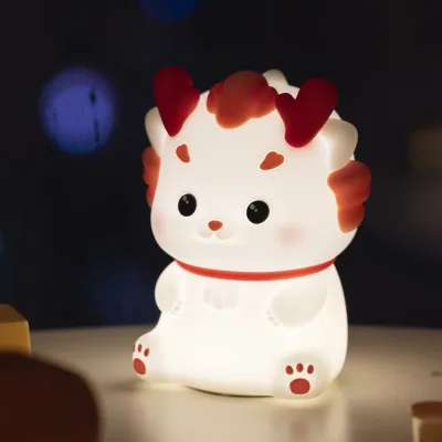New Year 2024 Dragon Silicone Pat Light Sleep Night Light Regular Lights off Birthday Gifts for Male and Female Friends
