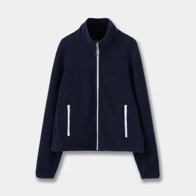 Stand-collar cardigan fleece jacket