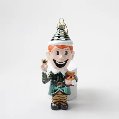 Creative Soldier Snowman Pendant Mold Irregular-Shaped Glass Figurine for Christmas Tree Christmas Ball Tree Ornaments