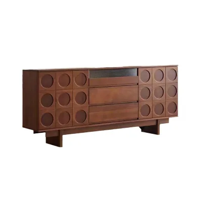 Nordic Vintage Solid Wood Double Door Side Cabinet Living Room Furniture for Small Apartments Stylish Designer Locker