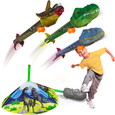 Dinosaur Rocket Launcher Toy for Kids with Whistle