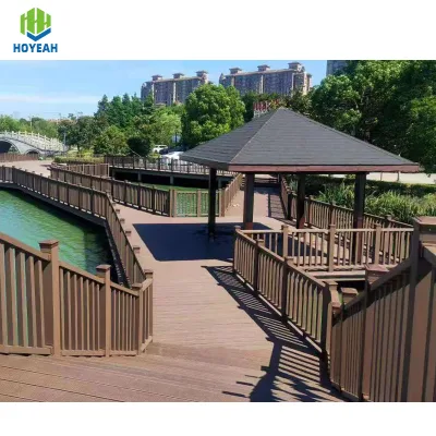 Wood Plastic Composite WPC Handrails & Guardrails Customized for Balcony Stair Villa Mall-Modern Style Outdoor Garden Railings