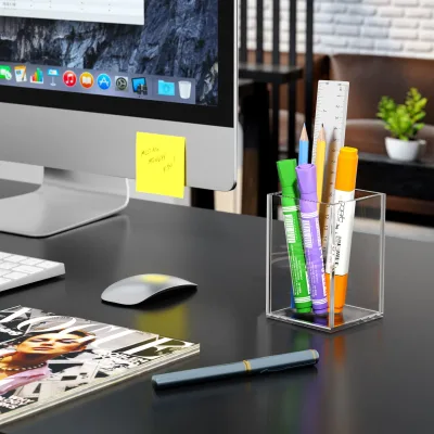 Custom Plastic Pen Holder Organizer for Office Desk Storage Keeps Pens Markers & Stationery Neatly Arranged Accessible