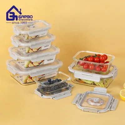 Factory Wholesale Cheap Discount Lunch Box Fresh Container Home Collection Family Bowl Dish Glassware Glass Lids for Party Camp