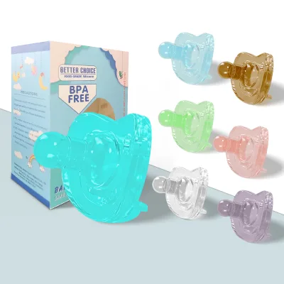 0-12 Months New Custom High Quality Food Grade BPA Free All Silicone Baby Schnuller Baby Pacifier with Holder Clip Chain Holes