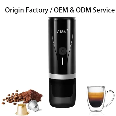 Portable Automatic Espresso Coffee Maker Programmable Functions Dual Power (Battery/Electric) Compact Design for Outdoor Use