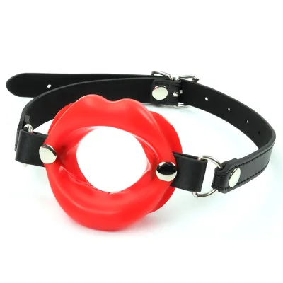 Bestco Open-Mouth Silicone Ball Gag for Flirting Oral Fixation Lip Opener for BDSM Adult Game Sex Toy