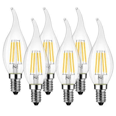 COYOLED Edison Filament Bulb E14 Base Warm White 2700K LED Glass Body 680 Lumens 2-Year Warranty AC Powered