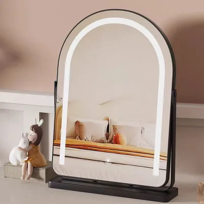 Modern Fashion Design Anniversary Makeup Mirror Personalized Desktop Cosmetic Use with Metal Frame Glass for Decorative Purpose