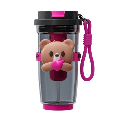 Girl Student Cartoon Cute Office Tea Separation Straw Dual Drink Accompanying Portable High Temperature Resistant Coffee Cup