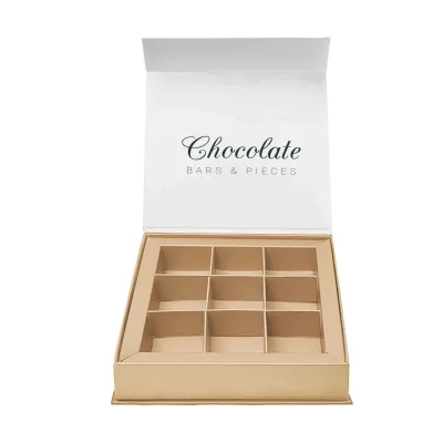 Free Design Paper Chocolate Packaging Gift Boxes With Divider Cardboard Customized Wedding Chocolates and Sweets Paper Boxes