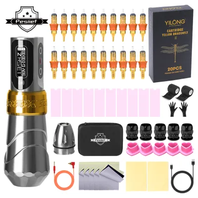 Hot Sale Yilong Ls--kit Stainless Steel Wireless Tattoo Pen Professional Permanent Makeup Tattoo Machine Kit