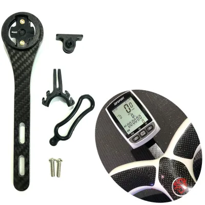 Customized Carbon Fiber Stopwatch Speedometer Bicycle Computer Holder for Garmin Flashlight Stand