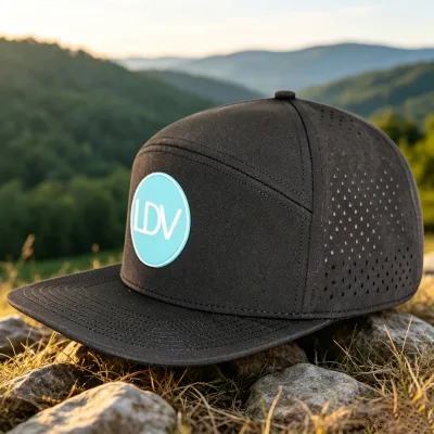 HS15 High Quality Waterproof 6-Panel Flat Brim Baseball Cap Custom Logo Options Eyelet Ventilation Outdoor Sports Casual Use