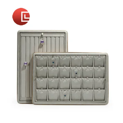 New Launch Visual Platform | Metallic Gray Jewelry Display Tray for Rings & Necklaces, Photography & Countertop Essential