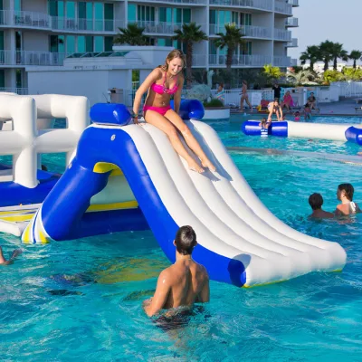 Water Play Equipment Slides Floating White Commercial Water Park Inflatable Water Slide for Swimming Pool