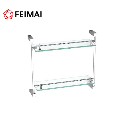 Bathroom Fitting Double Glass Shelf Double Layer Bathroom Glass Shelf for Bath Shower in the Bathroom Accessories