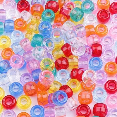 Wholesale 100PCS Transparent Acrylic Beads 6x9mm Beads for Bracelet Making Hair Ornaments Girls Fashionable Braids Accessories