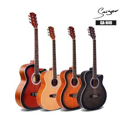 China Guitar Kit 40inch Acoustic Guitar with Guitar Instrument Tuner