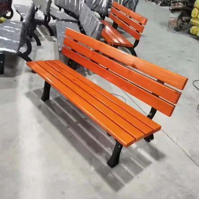 Modern Outdoor Recycled Plastic Wood Bench Solid Wood Exterior Patio Garden Commercial Bench Slats Home Office Metal Steel