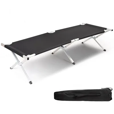 Folding Camping Bed Cot Loadlightweight Single Cot Portable Bed for Travel Outdoorfishing Thickened Tube with Carry Bag 120 Kg