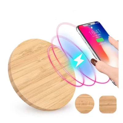 2022 New Fast Quick Charging Qi Wood Universal Charger Custom Wireless Charger Power Bank for iphone Samsung Huawei Oppo